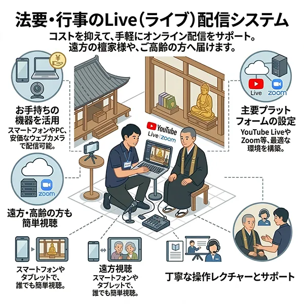 法要・行事のLive（ライブ）配信システム
